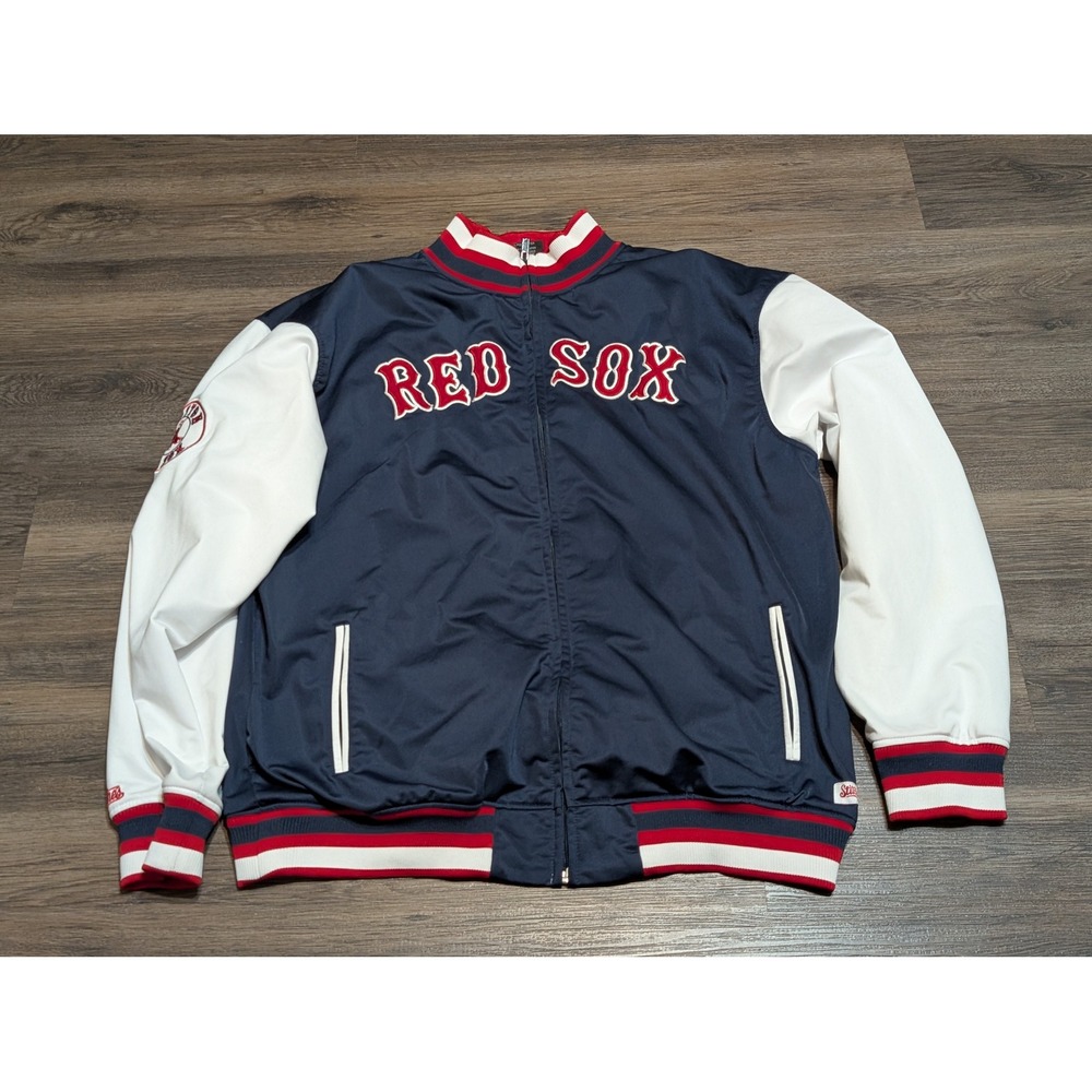 Stitches‎ Boston Red Sox MLB Varsity Bomber Jacket Navy Blue Mens XL Full Zip